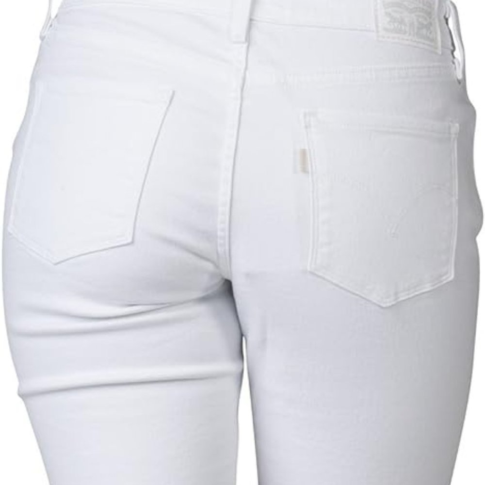 Levis White Cuffed Stretch Bermuda Shorts-Sz 14